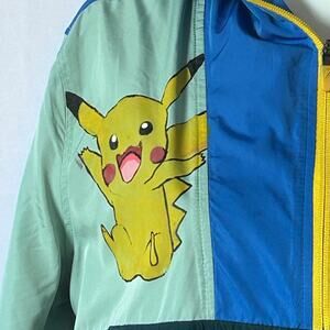 Hand Painted Pokémon Windbreaker Pikachu Squirtle Old Navy Active M Custom Anime